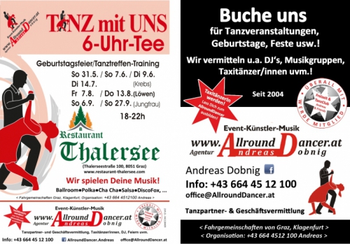 THALERSEE 6Uhr  wir spielen Deine Musik Tee  bis 27.9. Buche uns www.AllroundDancer.at +436644512100